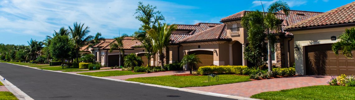 Well Maintained Single Family Homes on a Street in Southwest Florida