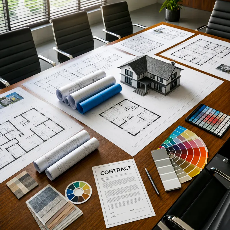 Architectural plans and home design materials for new construction homes in Cape Coral