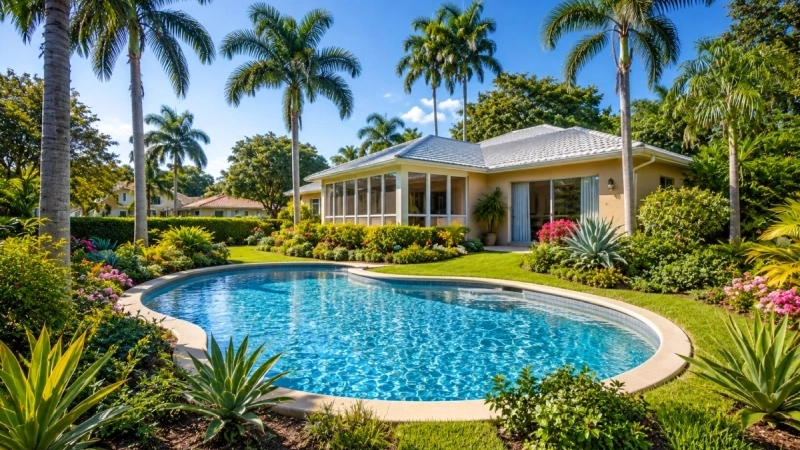 House with a Swimming Pool in Cape Coral, Florida
